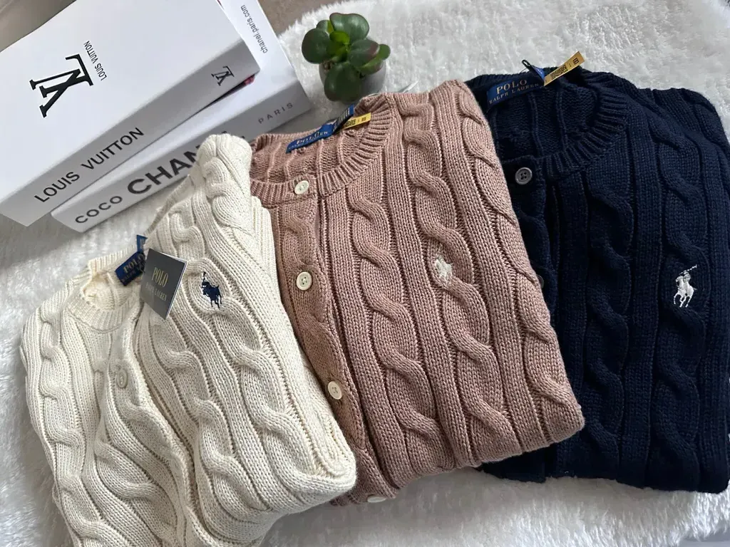 폴로 랄프로렌 여성 케이블 니트 가디건