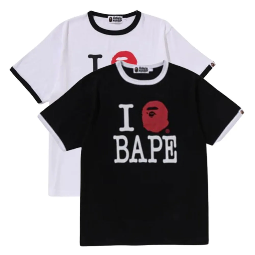 베이프 아이러브베이프 반팔 티셔츠 블랙 화이트 1K80109002