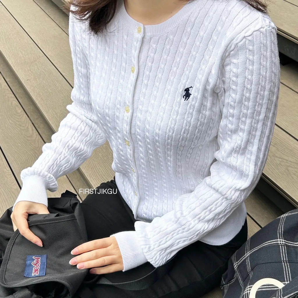 폴로랄프로렌 걸즈 여성 꽈배기 케이블 가디건 성인여성착용