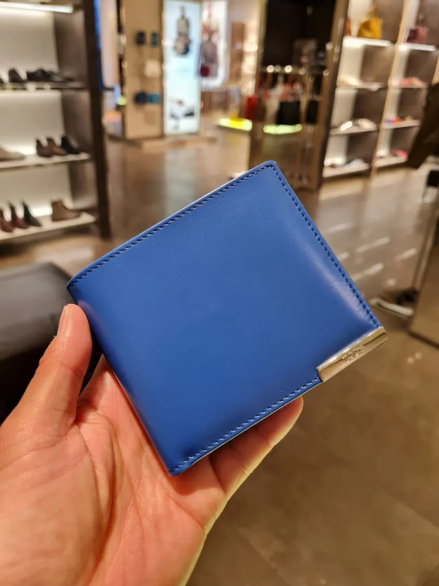 토즈 메탈 엣지 로고 남성 코인 반지갑 블루 XAMBRRBB3Z0PULU416