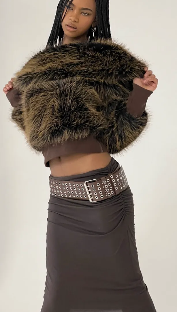 제이디드런던 316 오프숄더 퍼 점퍼 Jaded London 316 Off The