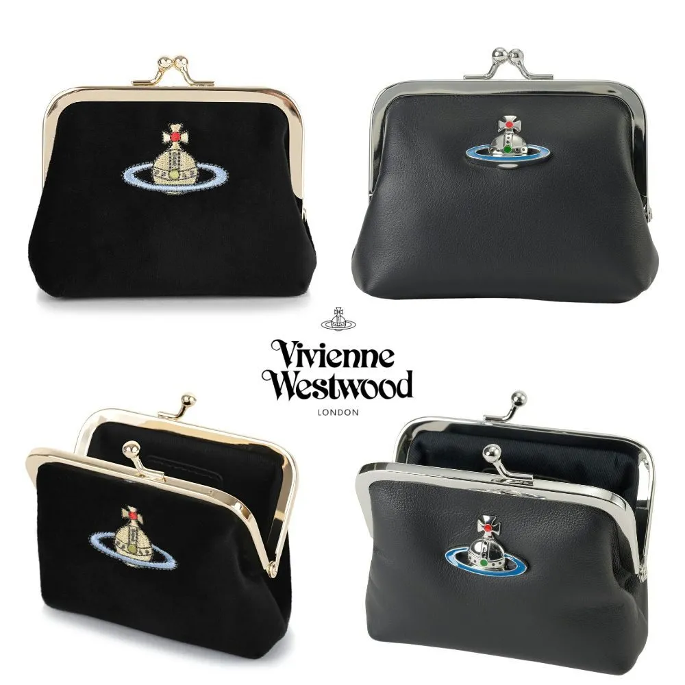 비비안 웨스트우드 가마구치 지갑 코인 케이스 자수 Black 파우치 미니 | 크로켓