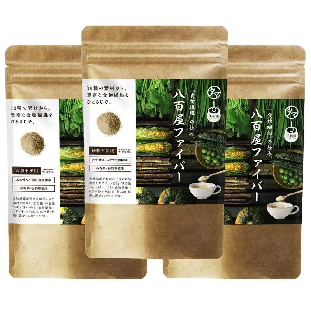 Yaoya 식이섬유 분말 180g 3팩 Yaoya Fiber 180g x 3 bags set 30 types of soluble ...