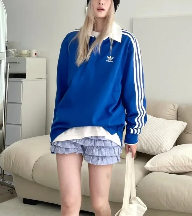 아디다스 오리지널스 폴로 셔츠 블루 IZ2463