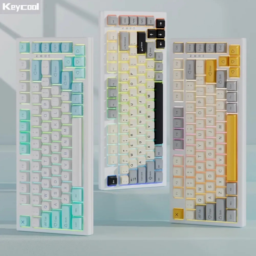 KEYCOOL 키쿨 Y75 무선 기계식 게이밍 키보드 3모드 핫스왑 RGB램프 5000mAh 75%배열 스노우축(HIFI음질 ...