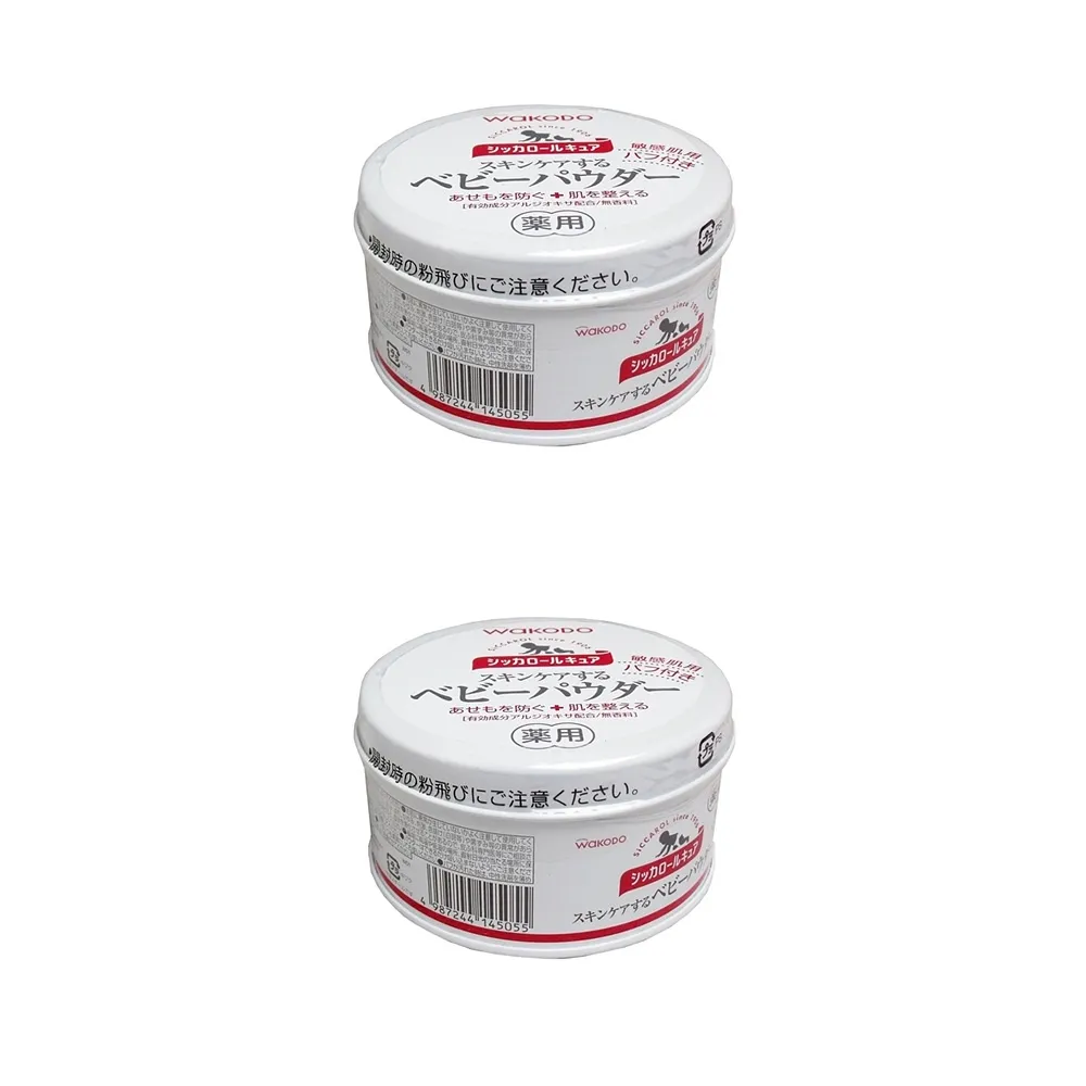 Wakodo 시카롤 큐어 베이비 파우더 140g 2팩 Wakodo Siccarol Cure Medicated Baby Powder  140g