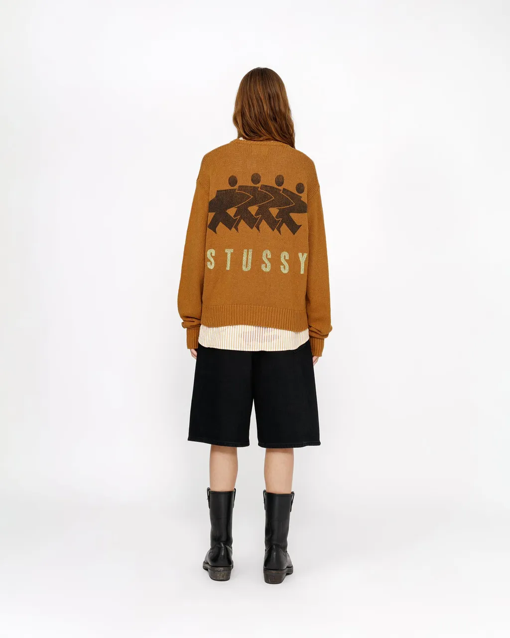 STUSSY SURFMAN ICON COTTON LINEN CREW
