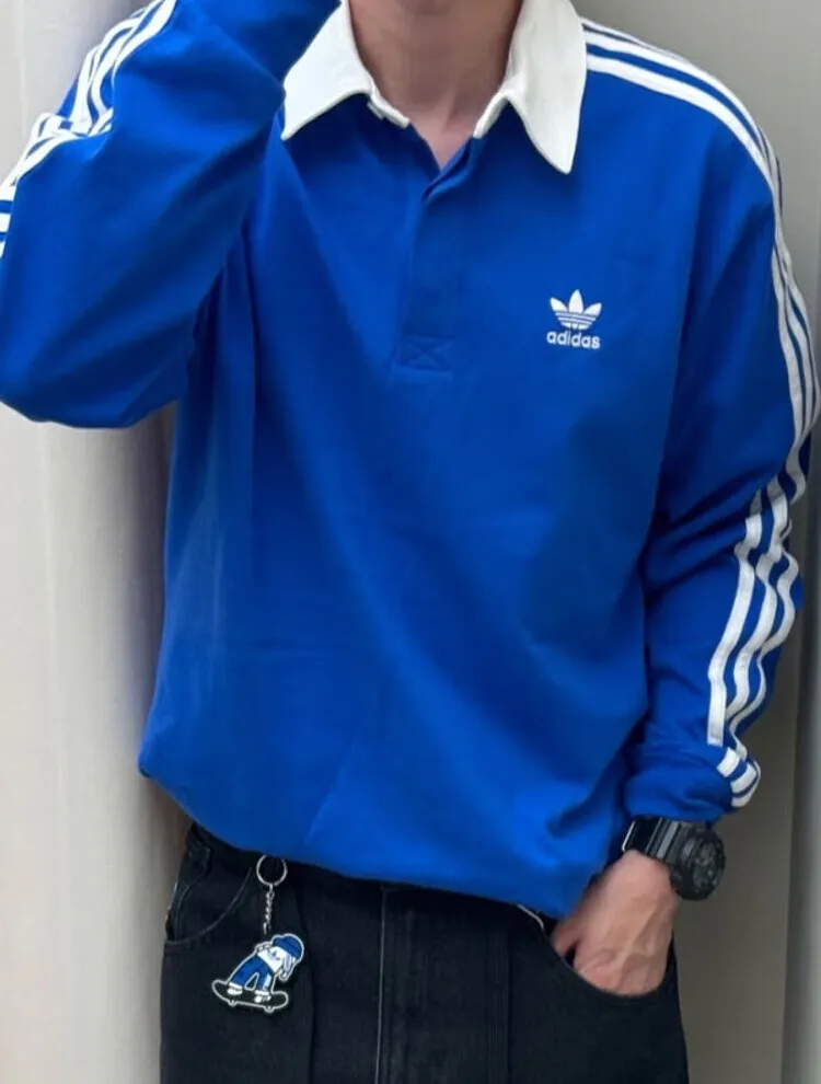아디다스 아디컬러 롱슬리브 럭비 폴로 카라 긴팔 티셔츠 IZ2463