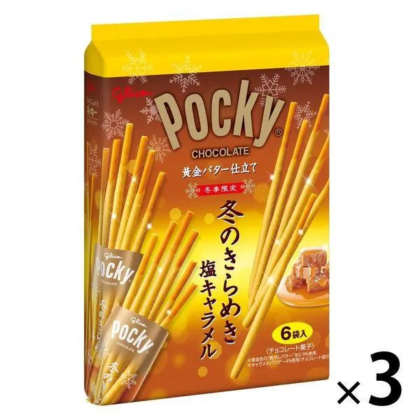 [해외] glico 에자키글리코 포키 POCKY 겨울의 반짝이는 황금버터 6봉입 x 3봉세트 일본과자 일본스낵 일본간식