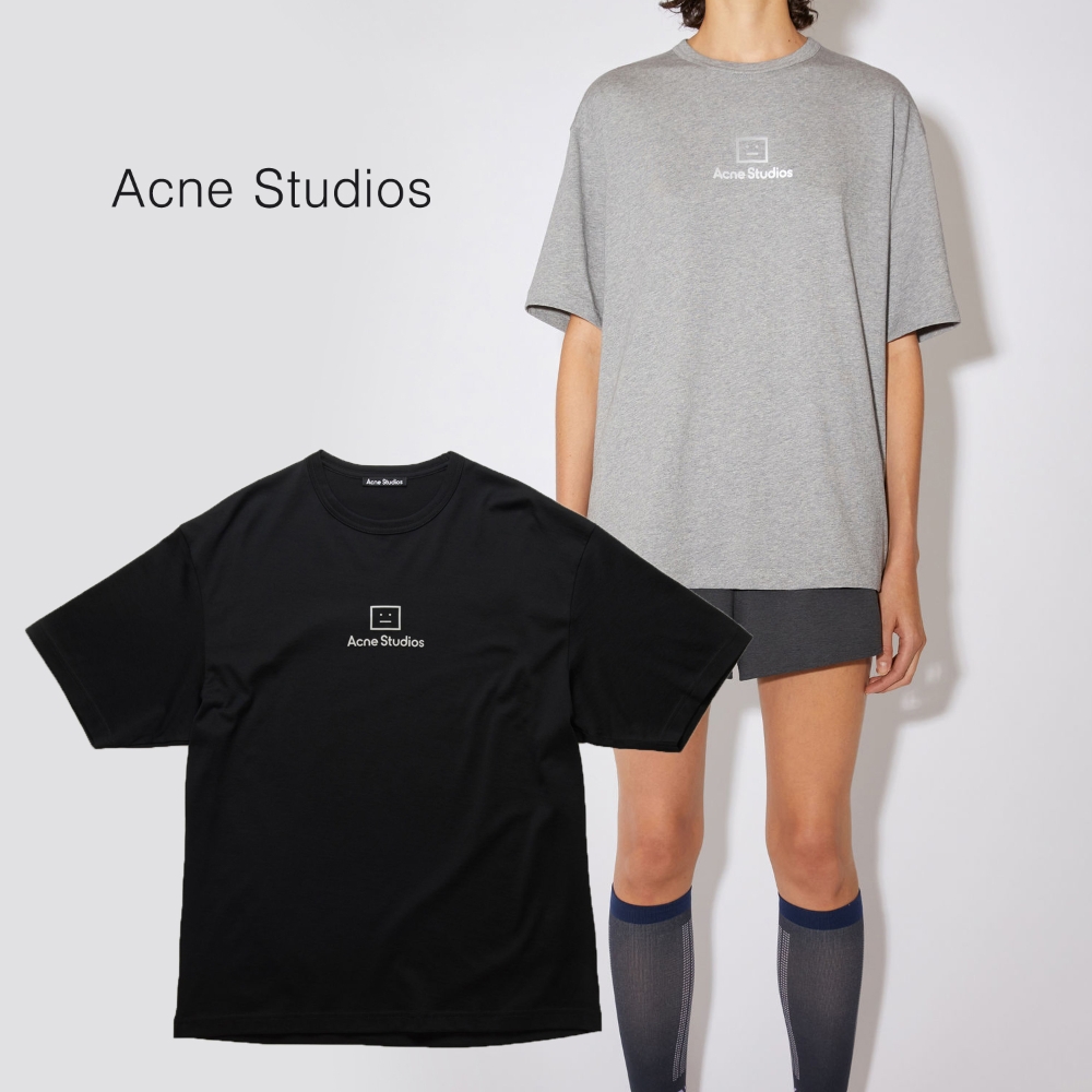 아크네스튜디오 리플렉티브 페이스 모티프 반팔 티셔츠 2컬러 FA-UX-TSHI000046