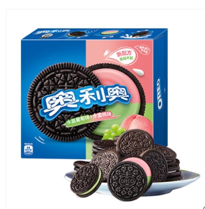 [해외] 오레오 포도 복숭아 맛 쿠키 388g