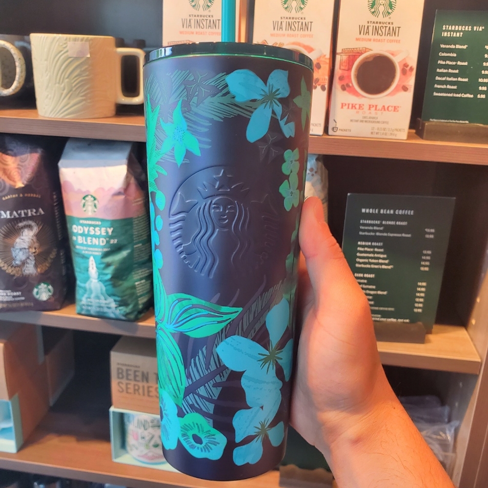 북미 스타벅스 2022년 썸머 스테인레스 콜드컵 플라워패턴 벤티사이즈 | 크로켓