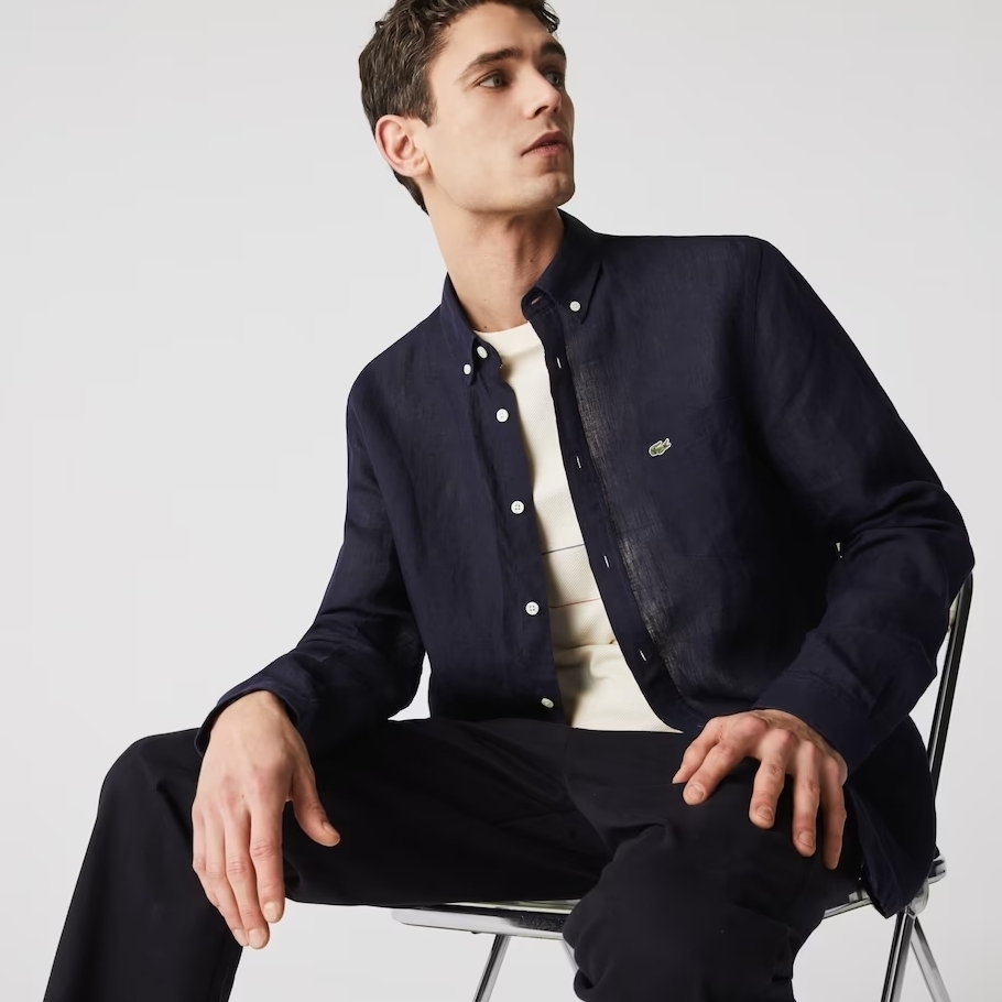 22SS 라코스테 남성 긴팔 린넨 셔츠 레귤러핏 CH4990 2컬러 크로켓