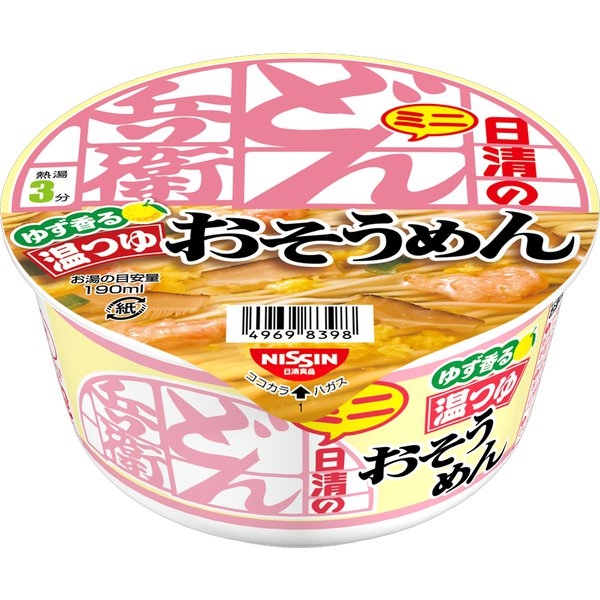 NISSIN 닛신식품 닛신돈베이 온츠유 미니소면 35g 일본컵라면 일본라면 일본소바 일본우동 일본인스턴트컵라면