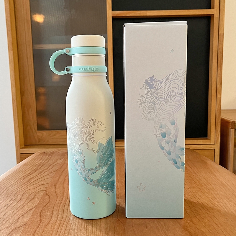 [해외] 스타벅스 중국 2022 애니버서리MD 인어여신 도안 블루 보틀형 스텐 대용량 텀블러 500ml_0
