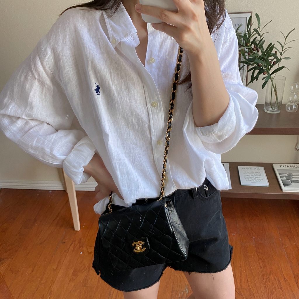 폴로랄프로렌 클래식핏 포니로고 린넨 셔츠 남녀공용